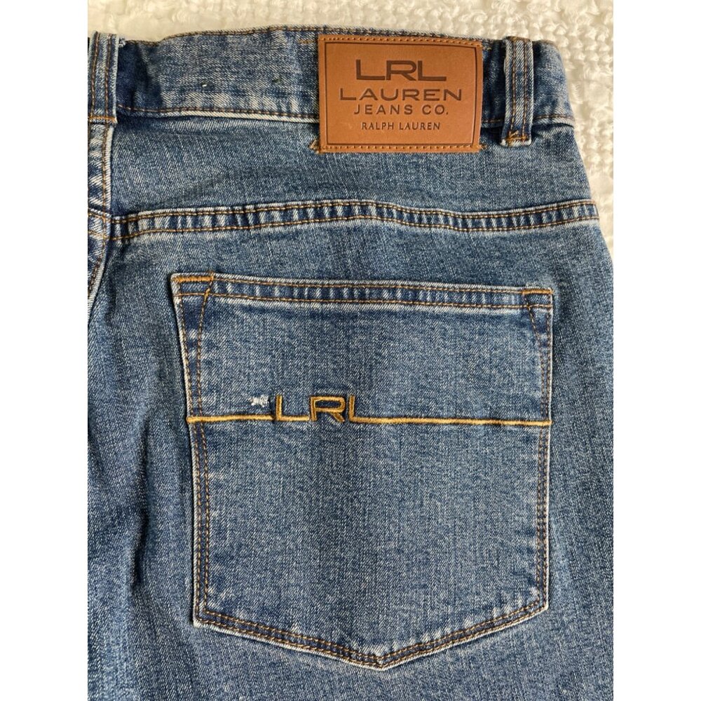 LRL Lauren Jean Ralph Lauren Women's Blue Jeans Straight Size 12 SKU 2644 - Picture 4 of 6